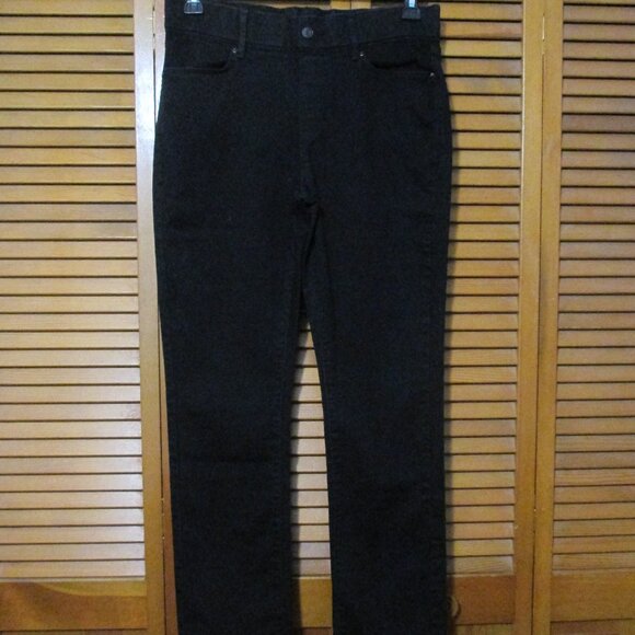 Levi Strauss Signature black jeans pull on straight leg with stretch size 12 - Picture 1 of 10